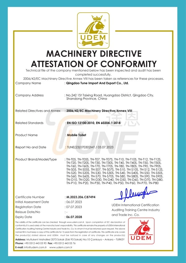 CE certification for TUNE vessel shape food trailer